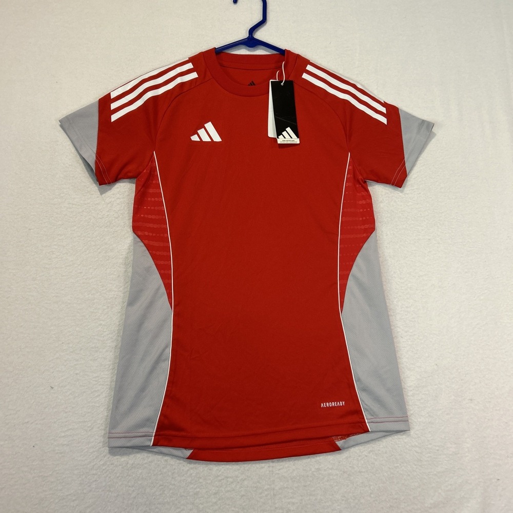 Adidas Women's Tiro 25 Competition Jersey XS Red Gray Short Sleeve IW0449 Soccer